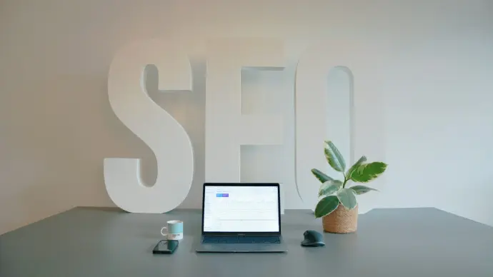SEO optimization workspace showing web design and digital marketing agency search engine strategy