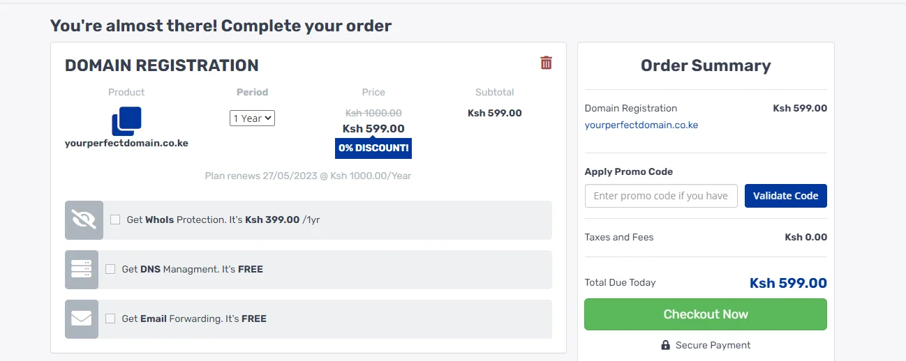 Domain registration and web hosting in Kenya for creating a business website