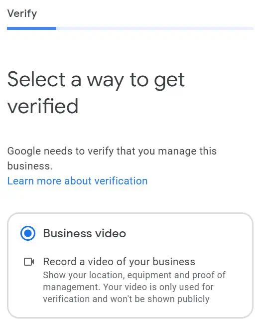 Google Business Profile verification screen showing steps for a Kenyan business to verify their listing