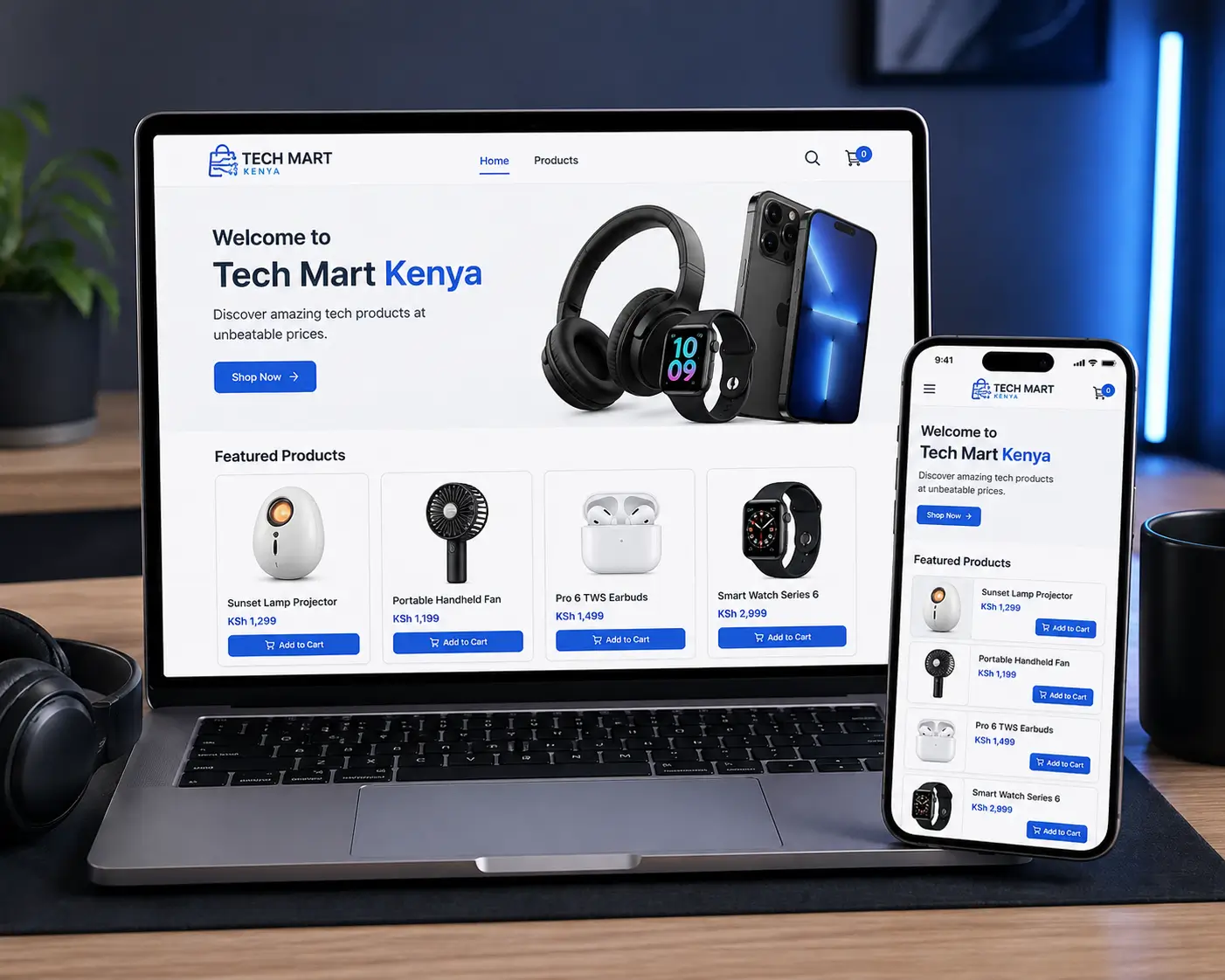TechMart Nairobi electronics store website design – JM Digital Solutions