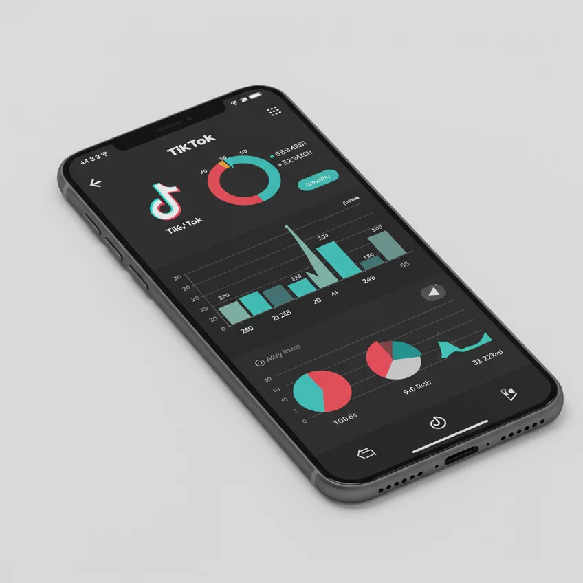 TikTok business account analytics dashboard showing video views and follower growth for a Kenyan business