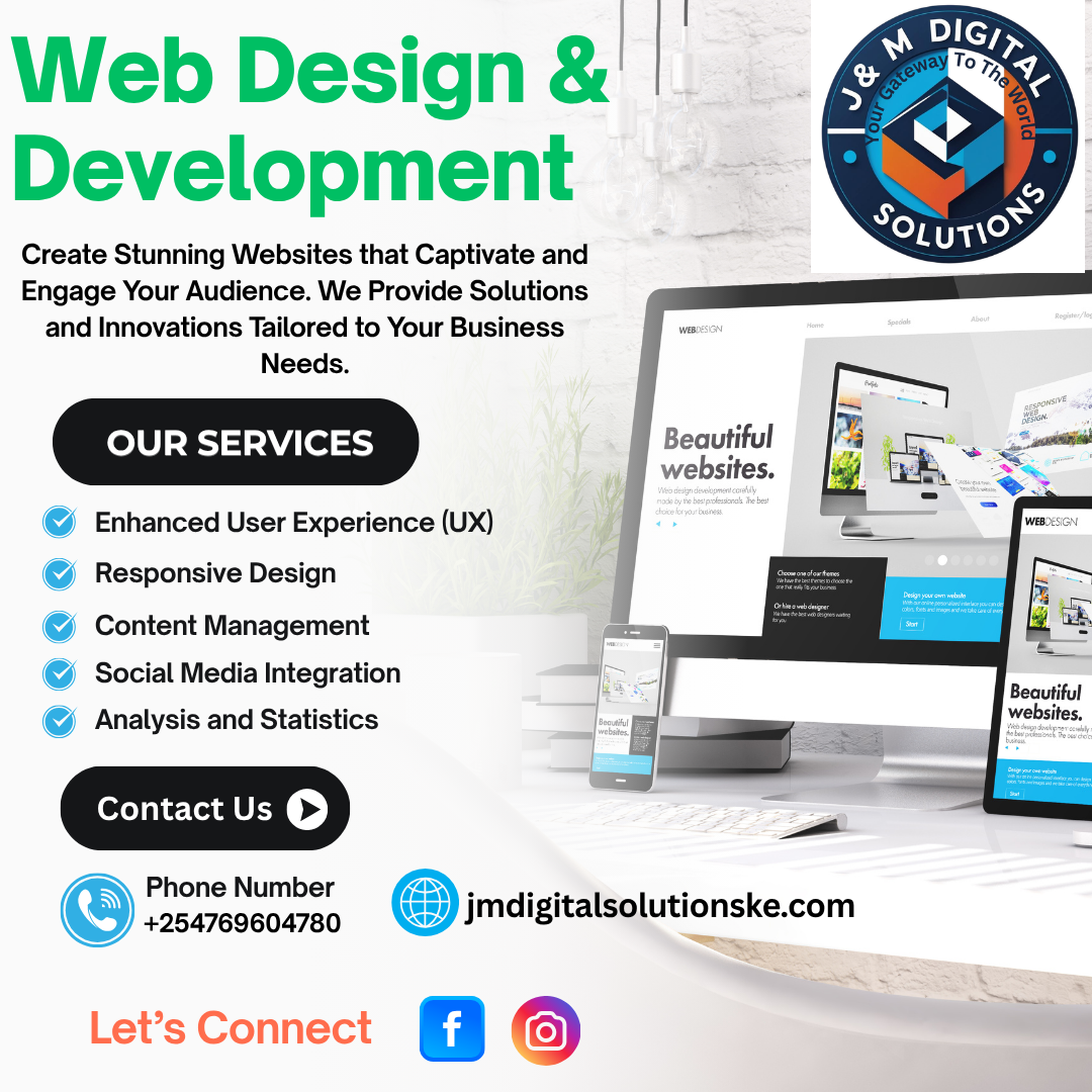 Web design and development service poster by J&M Digital Solutions