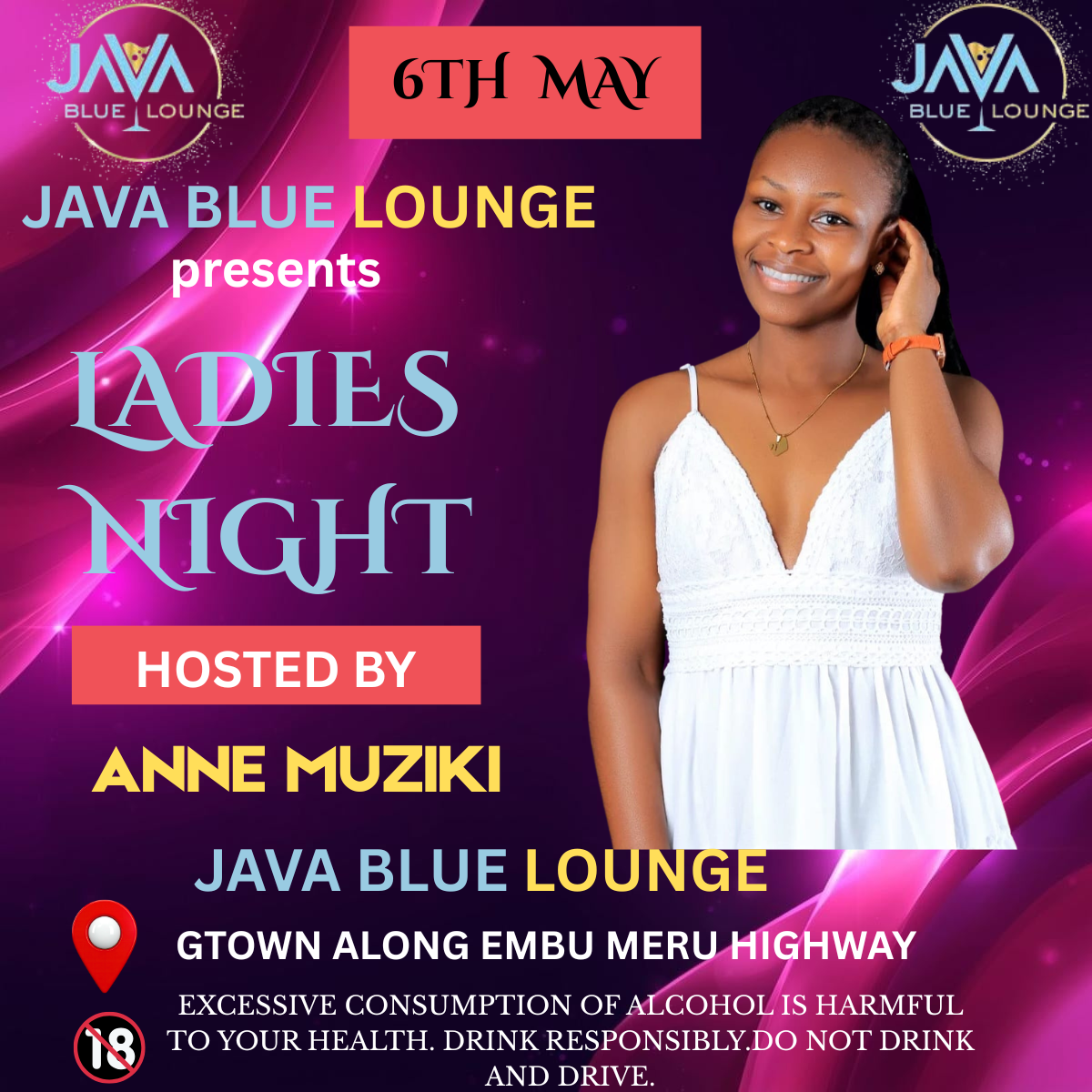 Ladies Night event flyer design for Java Blue Lounge