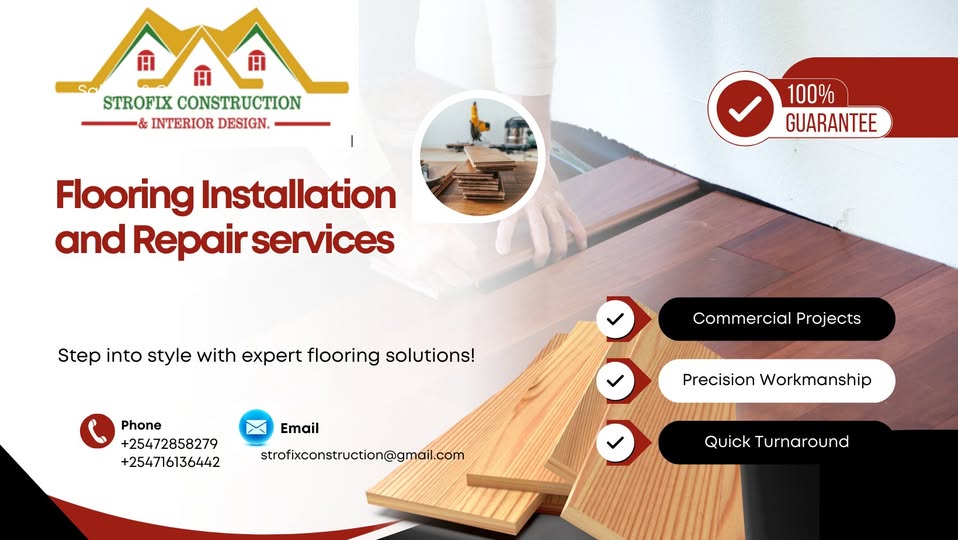 SPC flooring installation services promotional design